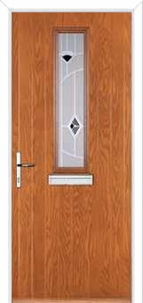 Mid Square (centre) Murano Composite Front Door in Oak