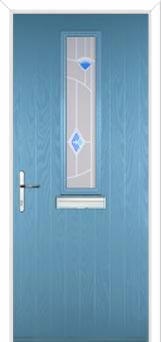 Mid Square (centre) Murano Composite Front Door in Pastel Blue