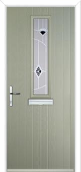 Mid Square (centre) Murano Composite Front Door in Pebble Grey