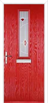 Mid Square (centre) Murano Composite Front Door in Poppy Red