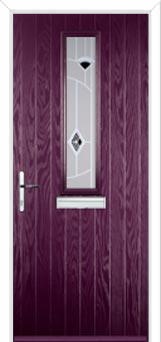 Mid Square (centre) Murano Composite Front Door in Purple Violet