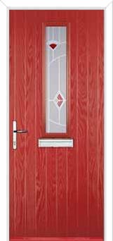 Mid Square (centre) Murano Composite Front Door in Red