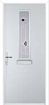 Mid Square (centre) Murano Composite Front Door in White