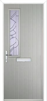 Mid Square (off set) Abstract Composite Front Door in Agate Grey