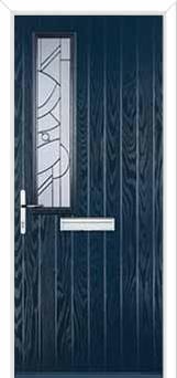 Mid Square (off set) Abstract Composite Front Door in Dark Blue