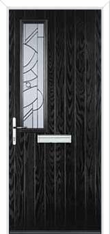 Mid Square (off set) Abstract Composite Front Door in Black