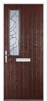 Mid Square (off set) Abstract Composite Front Door in Darkwood