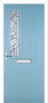 Mid Square (off set) Abstract Composite Front Door in Duck Egg Blue