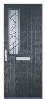 Mid Square (off set) Abstract Composite Front Door in Anthracite Grey