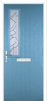 Mid Square (off set) Abstract Composite Front Door in Pastel Blue
