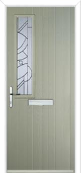 Mid Square (off set) Abstract Composite Front Door in Pebble Grey