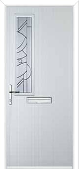 Mid Square (off set) Abstract Composite Front Door in White