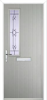 Mid Square (off set) Crystal Bohemia Composite Front Door in Agate Grey