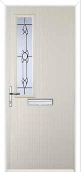 Mid Square (off set) Crystal Bohemia Composite Front Door in Cream