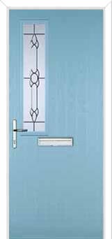 Mid Square (off set) Crystal Bohemia Composite Front Door in Duck Egg Blue