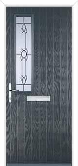 Mid Square (off set) Crystal Bohemia Composite Front Door in Anthracite Grey