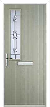 Mid Square (off set) Crystal Bohemia Composite Front Door in Pebble Grey