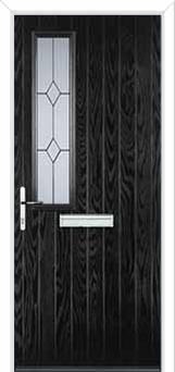 Mid Square (off set) Classic Composite Front Door in Black