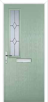 Mid Square (off set) Classic Composite Front Door in Chartwell Green