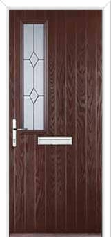 Mid Square (off set) Classic Composite Front Door in Darkwood