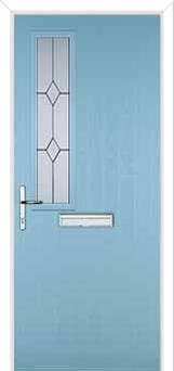 Mid Square (off set) Classic Composite Front Door in Duck Egg Blue