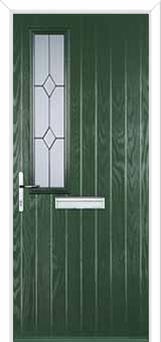 Mid Square (off set) Classic Composite Front Door in Green