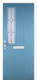 Mid Square (off set) Classic Composite Front Door in Pastel Blue