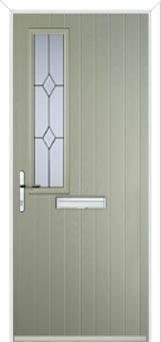 Mid Square (off set) Classic Composite Front Door in Pebble Grey