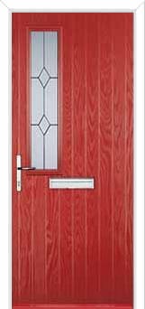 Mid Square (off set) Classic Composite Front Door in Red