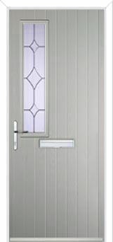 Mid Square (off set) Crystal Diamond Composite Front Door in Agate Grey