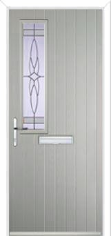 Mid Square (off set) Crystal Harmony Composite Front Door in Agate Grey