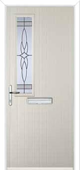 Mid Square (off set) Crystal Harmony Composite Front Door in Cream