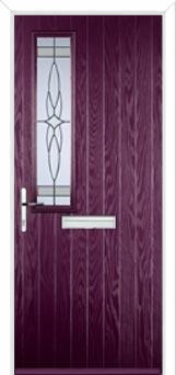Mid Square (off set) Crystal Harmony Composite Front Door in Purple Violet