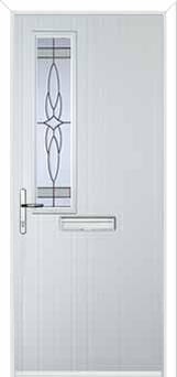Mid Square (off set) Crystal Harmony Composite Front Door in White