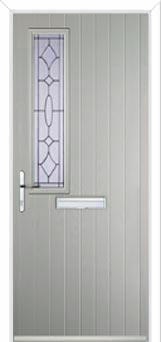 Mid Square (off set) Clarity Composite Front Door in Agate Grey