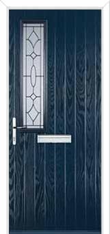 Mid Square (off set) Clarity Composite Front Door in Dark Blue