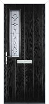 Mid Square (off set) Clarity Composite Front Door in Black