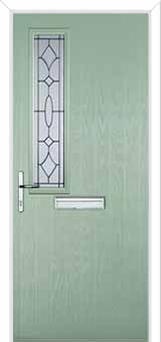 Mid Square (off set) Clarity Composite Front Door in Chartwell Green