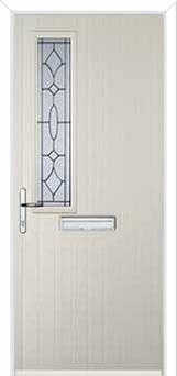 Mid Square (off set) Clarity Composite Front Door in Cream
