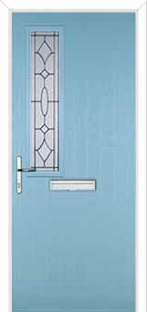 Mid Square (off set) Clarity Composite Front Door in Duck Egg Blue