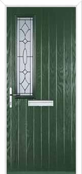 Mid Square (off set) Clarity Composite Front Door in Green
