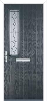 Mid Square (off set) Clarity Composite Front Door in Anthracite Grey