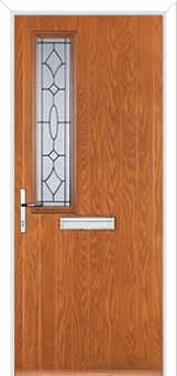 Mid Square (off set) Clarity Composite Front Door in Oak
