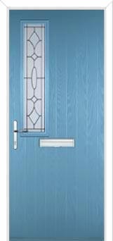 Mid Square (off set) Clarity Composite Front Door in Pastel Blue