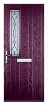 Mid Square (off set) Clarity Composite Front Door in Purple Violet
