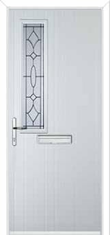 Mid Square (off set) Clarity Composite Front Door in White