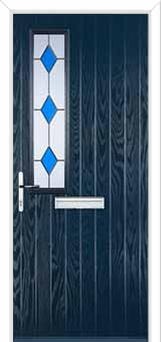 Mid Square (off set) Drop Diamond Composite Front Door in Dark Blue