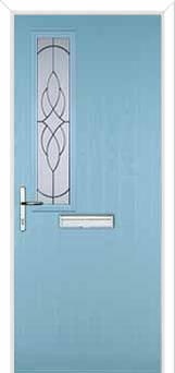 Mid Square (off set) Elegance Composite Front Door in Duck Egg Blue