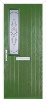 Mid Square (off set) Elegance Composite Front Door in Fern Green