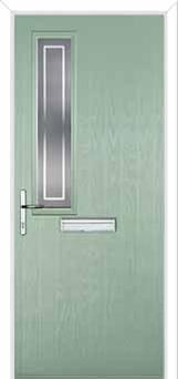 Mid Square (off set) Enfield Composite Front Door in Chartwell Green